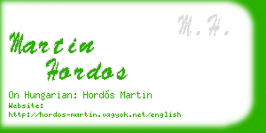martin hordos business card